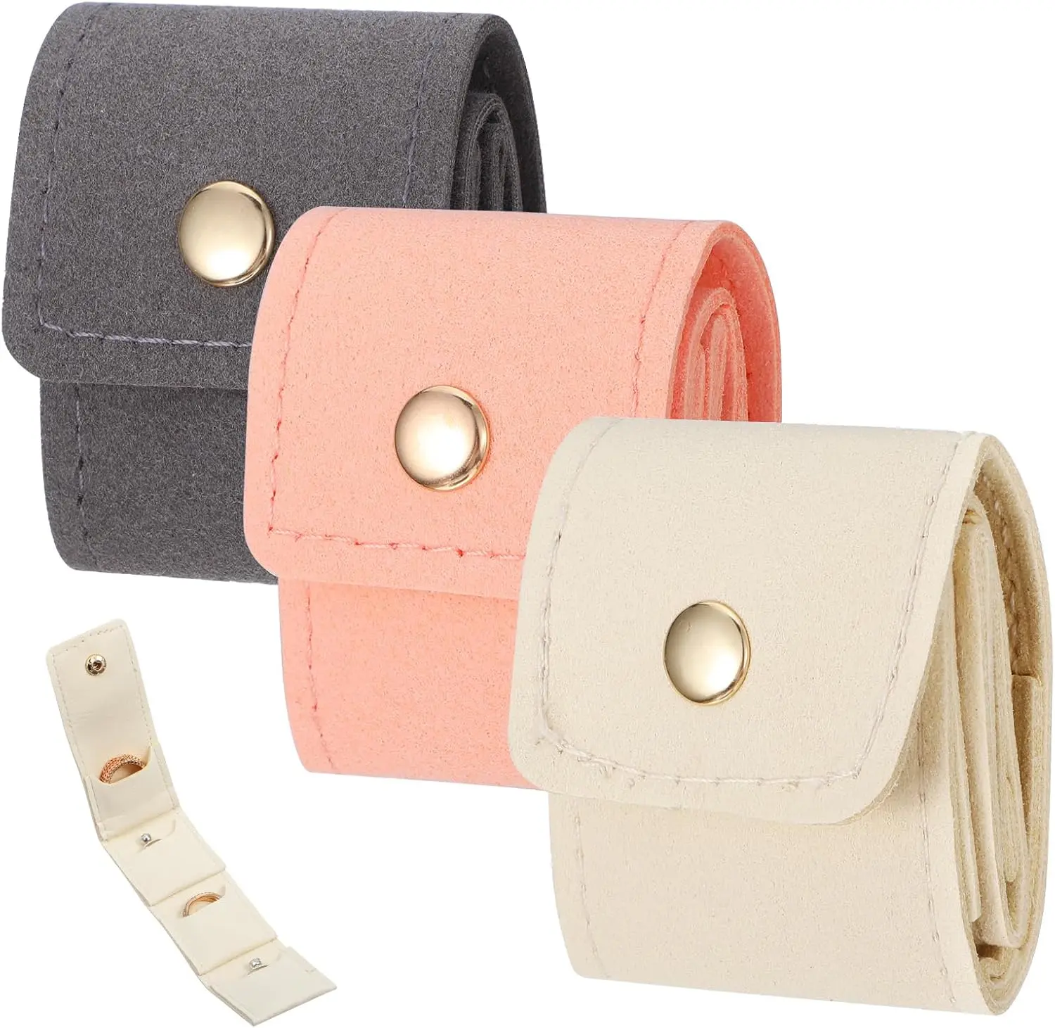 Mini Foldable Jewelry Bags – Multi-Functional Velvet Travel Organizers with Metal Snap Closure