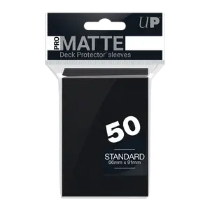 PRO-Matte Standard Deck Protector Sleeves (Matte Black) (50 Count)