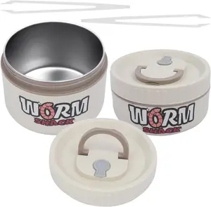 2 count Live  Storage,Fishing  Container, Stainless Steel Worm Storage Box, Nightcrawler Box,  Tank, Compact and Durable,Small and Portable, Keeps  Fresh and Alive