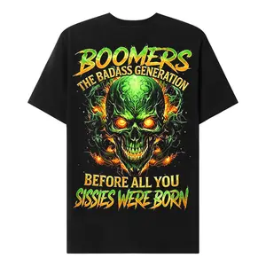 Chaosmoda Boomers The Badass Generation Before All You Sissies Were Born Custom Year Skull T-shirt Crewneck Breathable