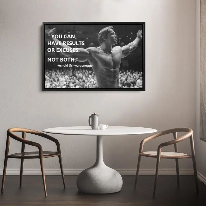 Arnold Schwarzenegger Quote Poster Print – Gym Motivation Wall Art, Bodybuilding Decor, Fitness Legend Poster, Gift for Workout Enthusiasts