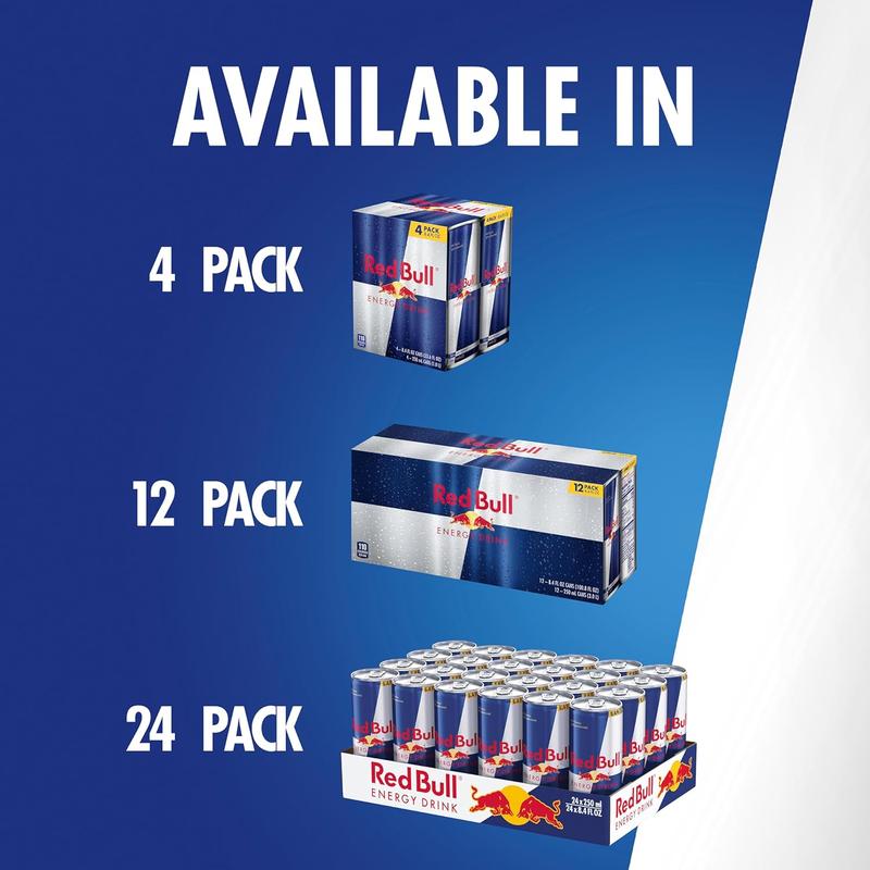 Red Bull Energy Drink, 80mg Caffeine, 8.4 fl oz, Pack of 12 Cans