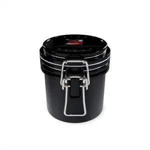 LASHBOMB Glue Vault - Locking Black Jar with Silver Metal Clasp, Climate-Controlled & Humidity-Blocking Lash Adhesive Storage