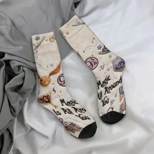 Harry Potter themed embroidered blanket and mid-calf socks - casual and sporty style - soft and comfortable.