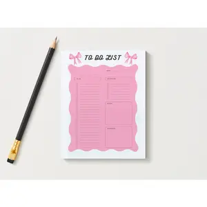 Pink Bows To Do List 5.5" x 8.5" Notepad