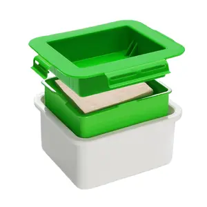 Tofu Press with Drain Tray - Easy to Use High Efficiency Moisture Remover for Firm Tofu, Cheese, Paneer | Food Grade BPA-Free | Kitchen Gadget for Home, Dorm, Back to School