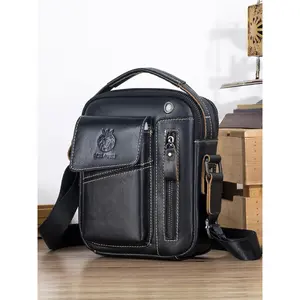 Men's Genuine Leather Shoulder Bag, Thickened Large Capacity Crossbody Bag, Vintage Small Handbag, Gift for Men