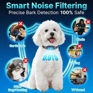 3-Pack Dog Bark Collar for Large Dog 8-120Lbs Medium Small Dog Barking Collar with 5 Adjustable Sensitivity Beep Vibration Harmless Shock Anti Bark Device