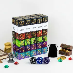 63PCS MTG Counters & Dice Set – Ability Keywords, Life Tracker, Shield Tokens & 6-Sided Dice for TCG Games