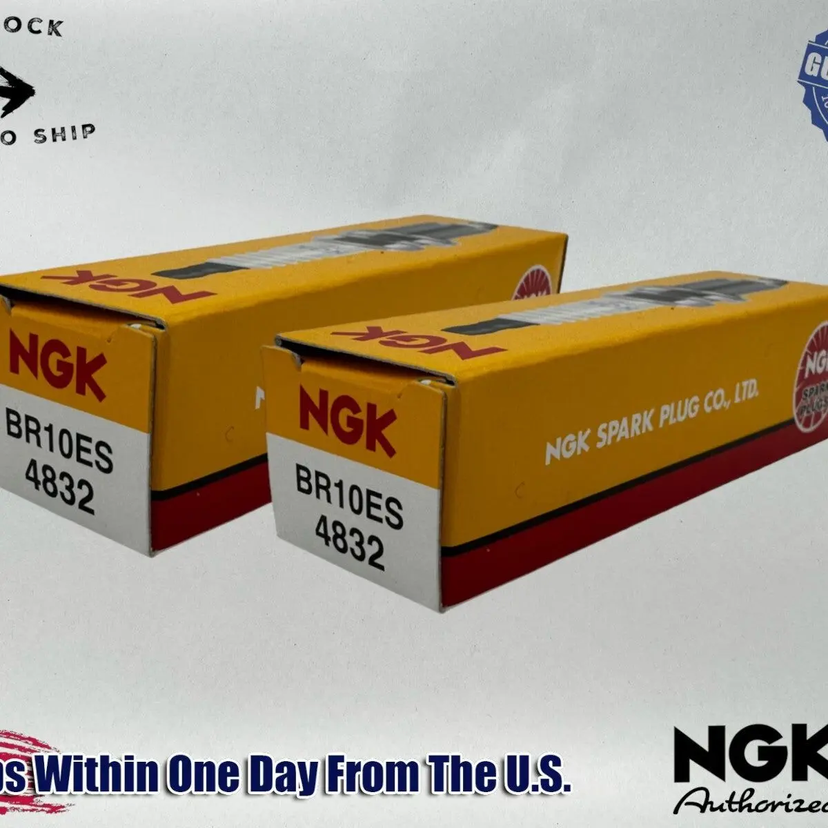NGK Genuine OEM Authentic Spark Plugs BR10ES - 2 PACK