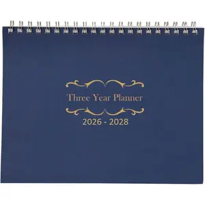 3 Year Calendar Monthly Planner Spiral Bound Approx 11" x 8.5" Start  Jan (Blue)