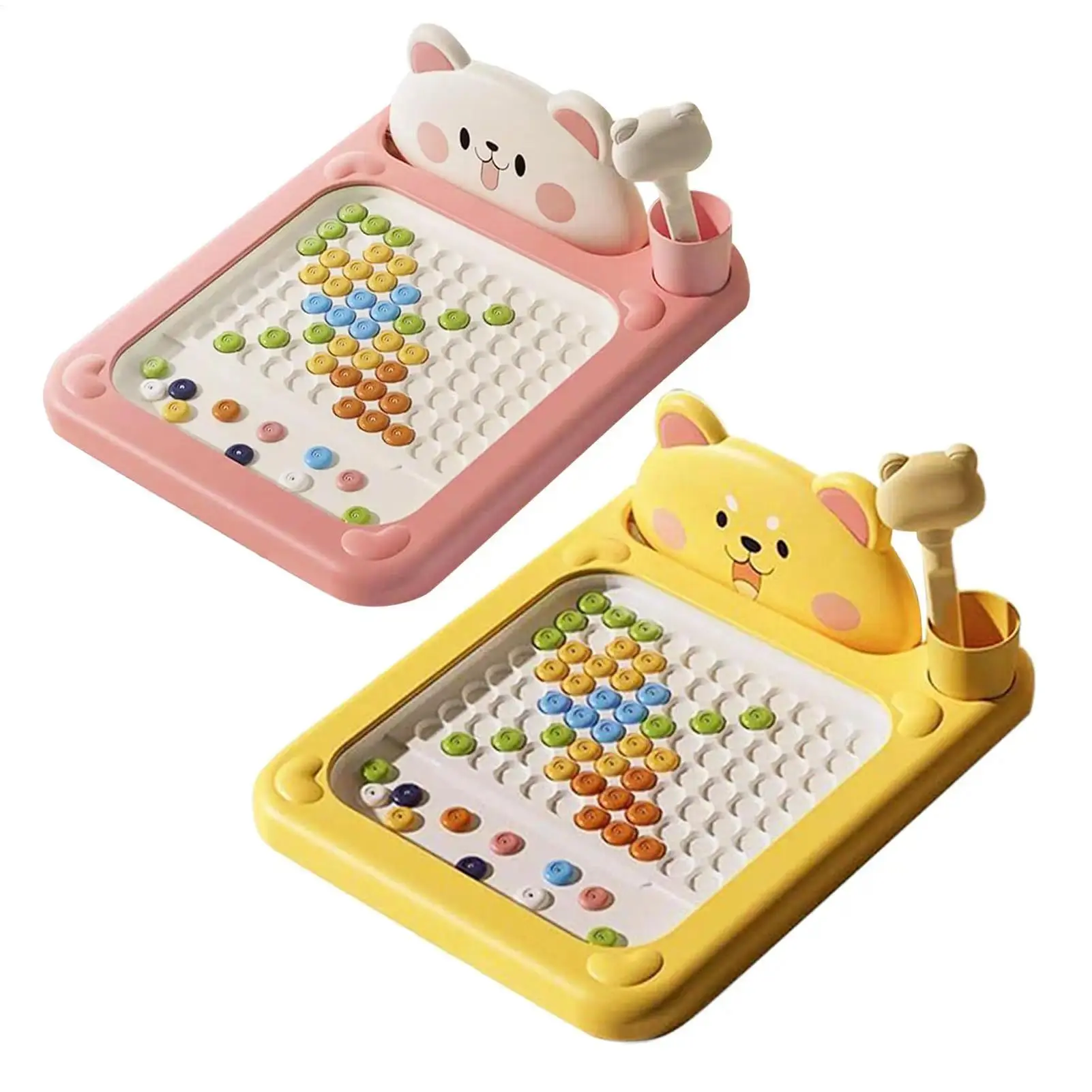 Magnetic Dots Drawing Board for Toddlers 2-5 Boys & Children - ABS Educational Interactive Toy with Pen, Color Line Display Tech, Built-in Letter/Number Templates, 1-2cm Size Difference, Boosts Cognitive Development & Proper Grip, Enhances Creativity