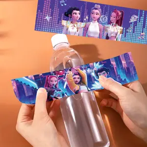 20pcs K-Pop Theme Water Bottle Stickers, Paper Birthday Party Supplies, Only Stickers Included, No Cup Required, Fun Decorations