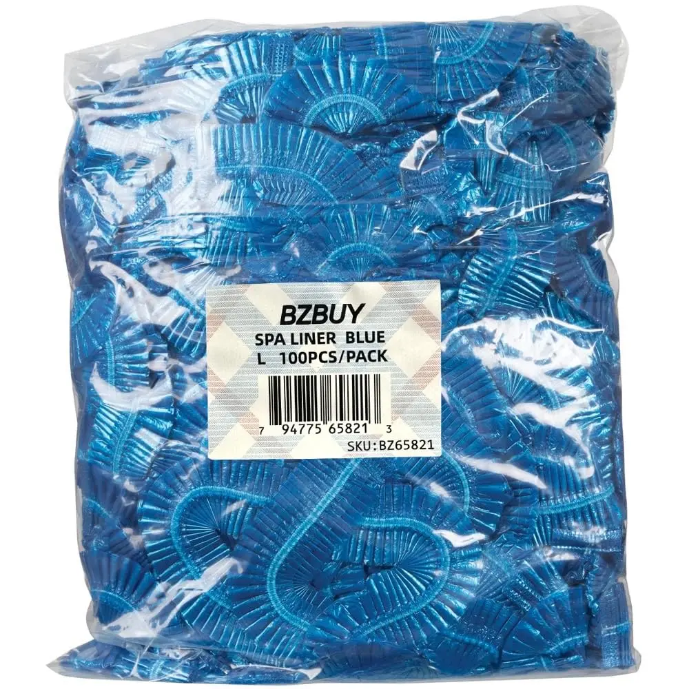 Bzbuy Hygienic Pedicure Liners, 100-Count Disposable Spa Tub Covers for Clean Salons, Universal Fit, Blue, Pedicure Setup, Elegant, Pack, Foot Spa, Cleanliness