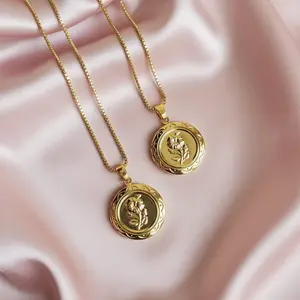 NOSTALGIA | 14K Gold Locket Floral Coin Necklace| Spiritual Jewelry for Women | Keepsake of Love, Intention & Faith