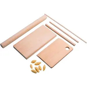 Wooden Pasta Board Set  6- Pasta Making Tools  Includes Pasta Board, Bench Scraper & 4 Rolling Pins  Make Rigatoni, Gnocchi, Garganelli, Trofie & More  Homemade Pasta Kit by Roppa