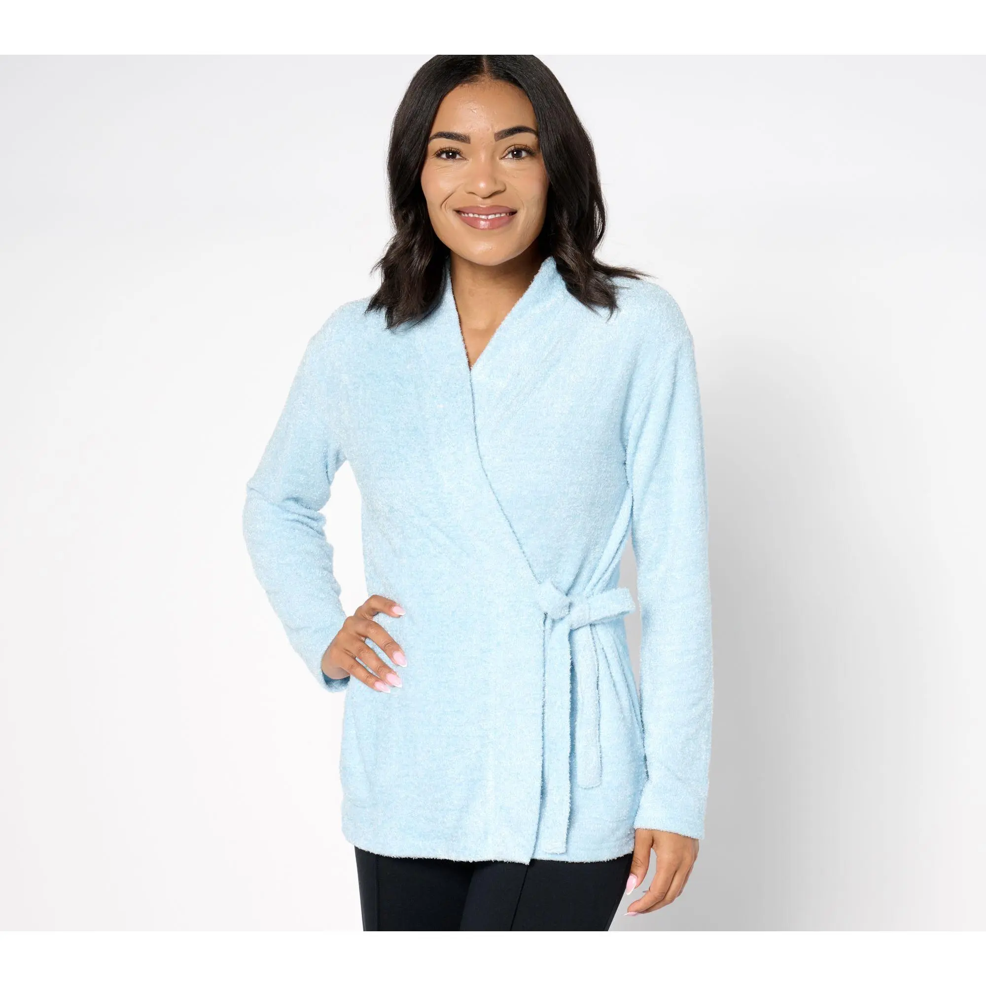 MUK LUKS Feather Down Side-Tie Cardigan
