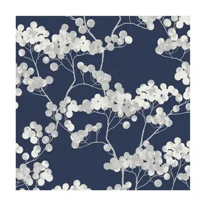 Seabrook Designs Bayberry Blossom Floral Unpasted Wallpaper