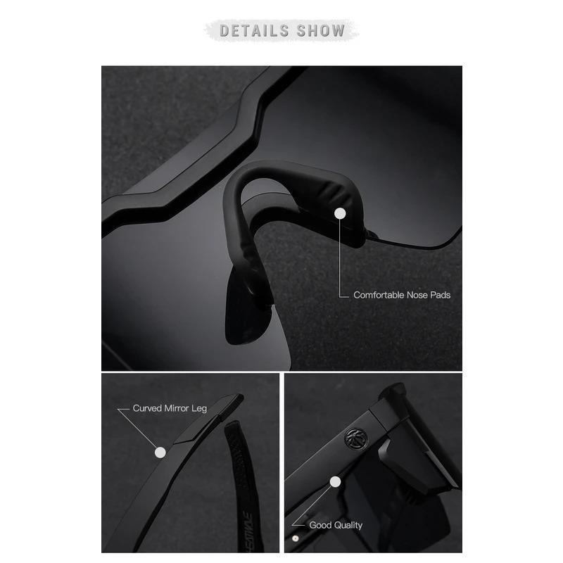 New High Quality Photochromic Sunglasses (C1)  Square Single-Lens Design, Unisex Cycling Shades, UV400 Protection, Z87+ Certified