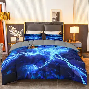 3pcs (1 comforter + 2 pillowcases) All - Season Bedding Set with Glow - in - the - Dark Forest Pattern, Soft Microfiber, Hypoallergenic, Wrinkle & Fade Resistant, Easy - Care, Available in Queen/King/Full Size, Durable Fabric for Bedroom, Guest Room,