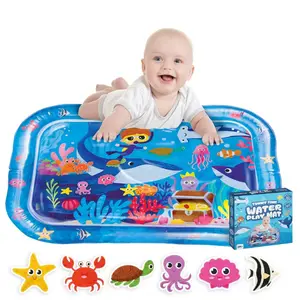 [New Deal] Water Tummy Time Mat - Large Sensory Baby Water Mat for Tummy Time & Motor Development - Leak-Proof, Durable Play Mat for Babies 3 Months+ - Infant Water Play Mat for Baby Boys & Girls