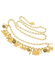 Fleur de Camélia  Leather Charm Chain Belt