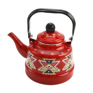 Teakettle Enamel Enamel Tea Kettle European Style 2.5L Tea Pot No Whistling Comfortable Handle Water Jug Restaurant