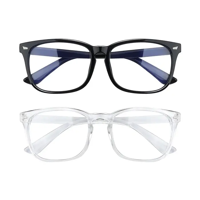 Female Casual Glasses Eyeglasses - Fashionable Oversize Frames, Metal-Hinge Durable Quality, UV Resistant Glasses, Blue Light Blocking Lens, Anti-Eyestrain PC Plastic Sports Eyewear for Computer Reading, Gaming