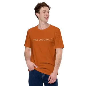 "HELLOOOOO!" Unisex Mrs. Doubtfire Short-Sleeve Round Neck Stretch Cotton T-Shirt - Soft, Sheer Casual Menswear Top, Shortsleeve