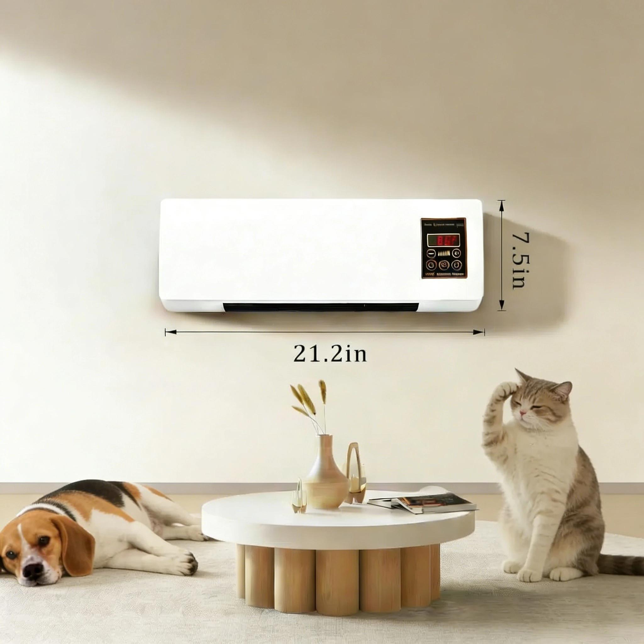 Viral All-Season Wall Fan & Heater ️ Dual Mode Warm & Natural Wind - No Space Needed, Quiet Comfort for Living Room & Bedroom