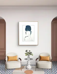 Minimalist Nude Figure Watercolor Oversized Art Print, Modern Figure Drawing, Female Nude Figure Art, Abstract Nude Figure