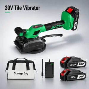 20V Li-ion Cordless Tile Laying Machine / Tile Vibrating Leveling Tool/Suction Cup Tile Tiler/Strong Suction Cup /Fast Leveling for Wall & Floor Tiles/Professional Tile Tool/ Perfect for Large Tiles/Strong Suction Cup for Floor Tile Installation