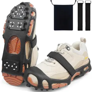 Crampons Ice Cleats Snow Traction Cleats for Shoes and Boots Walk Traction Cleats Ice Grippers Anti-Slip 28 Steel Shoe Spikes for Snow and Ice Stretch Rubber Footwear