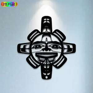 1pc Totem Pole Metal Wall Art, Cultural Totem Statue Mural, Ideal Gift for New Year, Christmas, Indigenous Art Enthusiasts, Rust-Resistant Metal Wall Decor Wall Sculptures, Perfect for Outdoor Fence & Indoor Wall Decor Enthusiasts