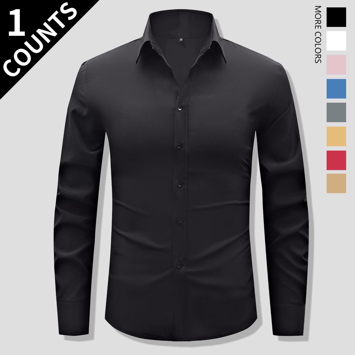 Men's Classic Slim Fit Dress Shirt – Professional Long Sleeve Button-Down – Versatile Tailored Look for Business, Weddings, and Everyday Essentials