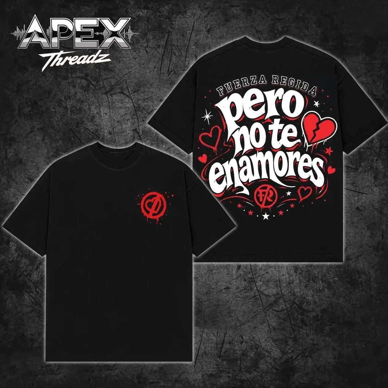 [AT] Fuerza Regida Album Pero No Te Enamores Premium Cotton T-Shirt For Fuerza Regida Fans, Regional Mexican Music Graphic Shirt, Gift For Latin Music Fan Graphic Tee, Pero No Te Enamores Fan Merch Shirt. 73J