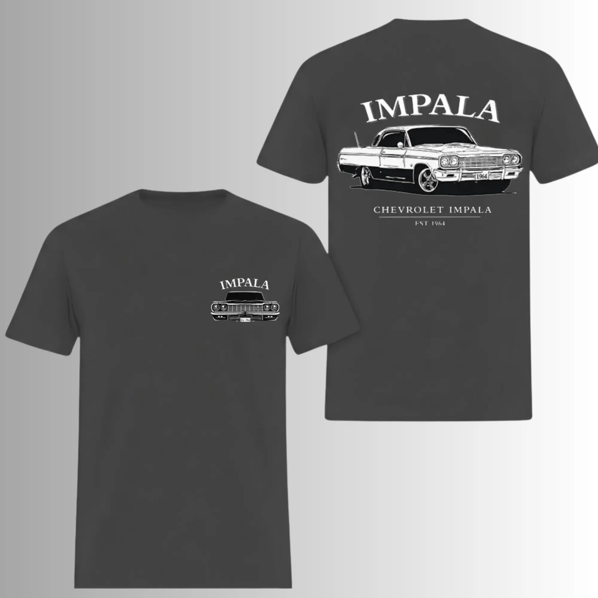 1964 Chevrolet Impala Lowrider T-Shirt, 2 Sides, Vintage Est 1964 Muscle Car Graphic Tee