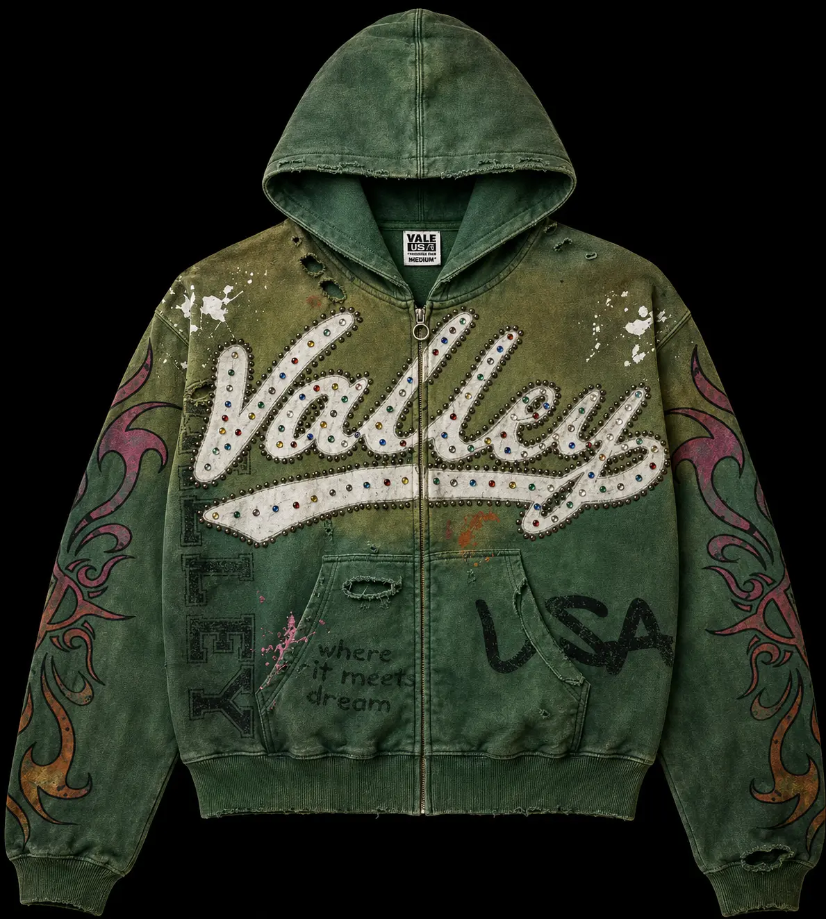 Vale Forever Inferno Zip Up 'Green'