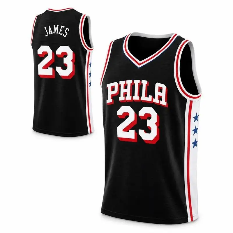 Philadelphia Basketball #23 James Black Swingman Jersey, Unisex Icon Edition Fan Sportswear for Men & Women, men’s basketball jersey, fan sportswear, basketball streetwear