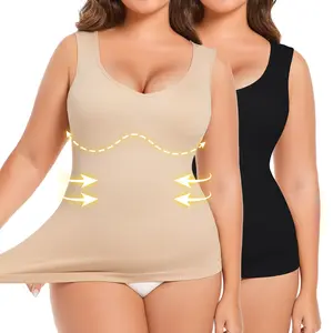 Womenswear Shapewear for Women Compression Vest Tank Top Tummy Control Body Shaper  Workout V-Neck Camisole Cami Tops, Lady Basic Comfort Womenswear Underwear