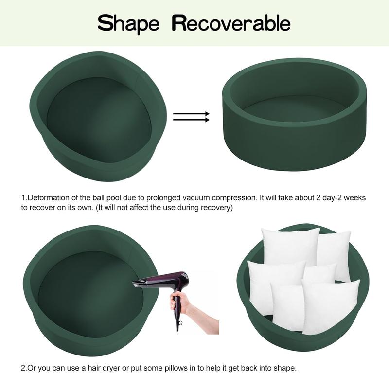 Foam Ball Pit Soft Round Kiddie Baby Playpen 35.4"x11.8" for Toddlers with Soft Foam and Safe Design Compact Portable Easy to Clean Vacuum-sealed Pink