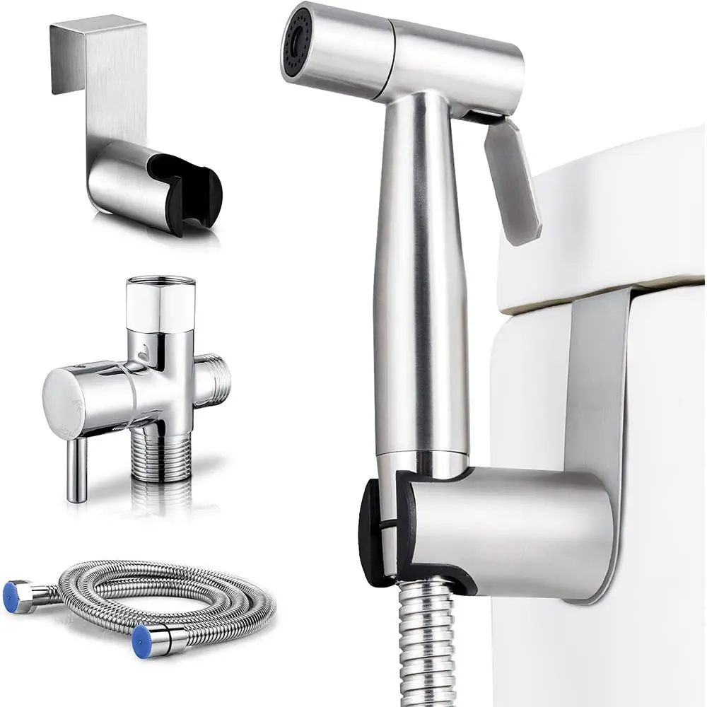 Women's Washing Machine Spray Gun Set, High-Pressure Booster Nozzle, Toilet Companion, Bathroom Bidet Sprayer, Stainless Steel Material, Durable Design