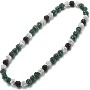 Baseball Beaded Necklace for Men Boys,Bling Baseball Necklace with Baseball Drip Chains Inspired Accessory Diamond Necklaces Rhinestone Discoball Making Jewelry Baseball Team Athletes Gifts（gift）