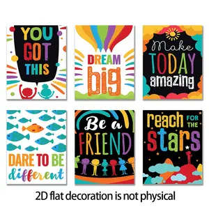 6pcs Frameless Classroom Decorations Posters for Teachers Bulletin Board and Wall Decor for Pre School Elementary and Middle School Themes for Home Deco Living Room Deco Bedroom Decor 8*10inches