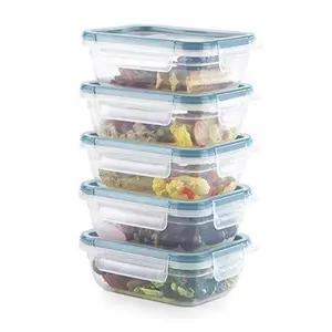 Snapware Total Solutions (5-Pack, 3 Cup) Plastic Food Storage Containers Set, Airtight & Leakproof Locking BPA-Free Lids Tupperware, Freezer Dishwasher Microwave Safe
