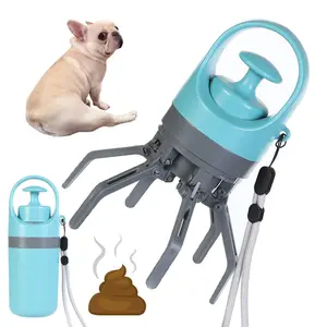 Portable Lightweight Eight-claw Dog Pooper Scooper with Built-in Poop Bag Dispenser