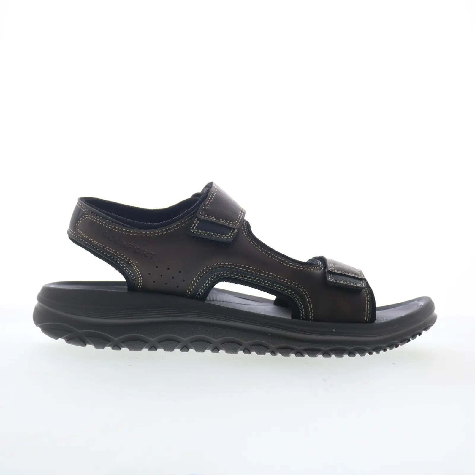 Rockport Hutch RMHUTCH Mens Brown Leather Strap Sport Sandals Shoes