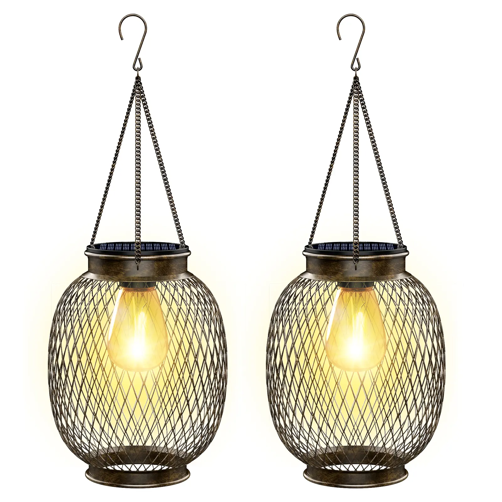 2 Packs copper oval lantern