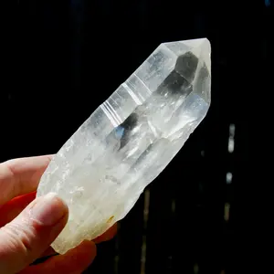 5in 355g RARE Lightning Strike Isis Face Golden Sun Lemurian Seed Crystal, Yellow Sulfur Quartz Starbrary, Brazil