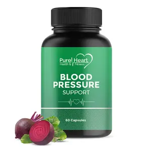 Pure Heart Blood Pressure Support Supplement, Beet Root Extract & Magnesium Taurate, 650mg Beet Root & 400mg Magnesium, Veggie Capsules, For Blood Pressure, Heart Health, Hypertension, No Added Sugars